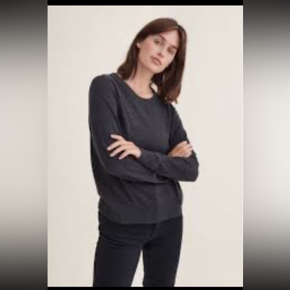 Barefoot Dreams CozyChic Ultra Lite Drop Shoulder Black Pullover - Picture 1 of 9